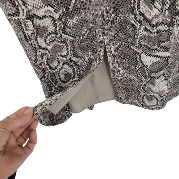 Vtg 90's Taiga Dress Sleeveless Sccop Neck Pencil Midi Snake Print Gray Sz 2 - Picture 10 of 12
